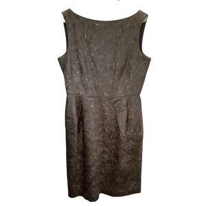 Banana Republic Metallic Brown Brocade Sleeveless Dress. Size 12